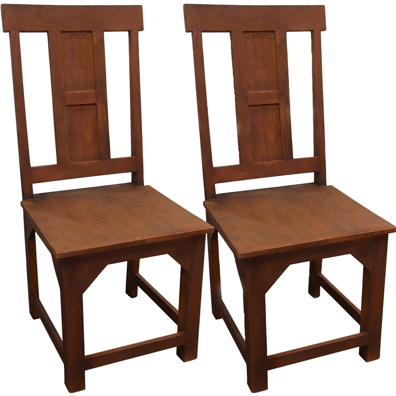 Benedict 7-Piece Rectangle Dining Table Set with 6 Chairs in Medium Brown Finish