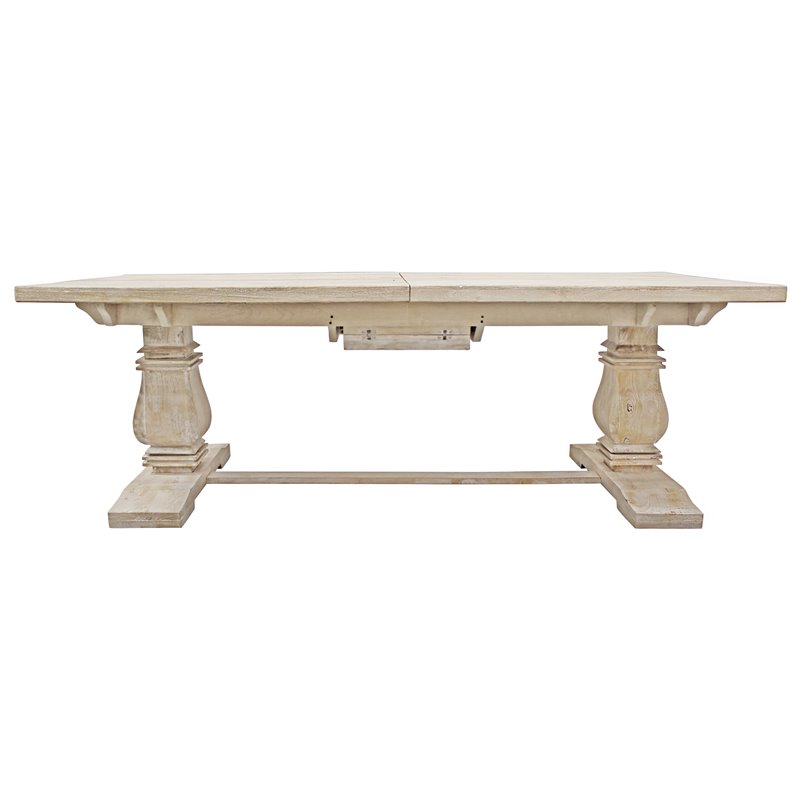 Benedict 9-Piece Extension Dining Table Set with 8 Chairs in White Wash Finish