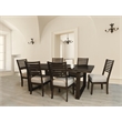 Prescott 7-Piece Dining Table Set with 6 Solid Wood Chairs in Two-Tone Brown