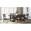 Prescott 7-Piece Dining Table Set with 6 Solid Wood Chairs in Two-Tone Brown