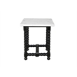 Orlando Cranberry Marble End Table with Black Wooden Spindle Base