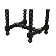 Orlando Cranberry Marble End Table with Black Wooden Spindle Base