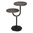 Bayside Jensen Solid Wood Oak Side Table with Cast Iron Base