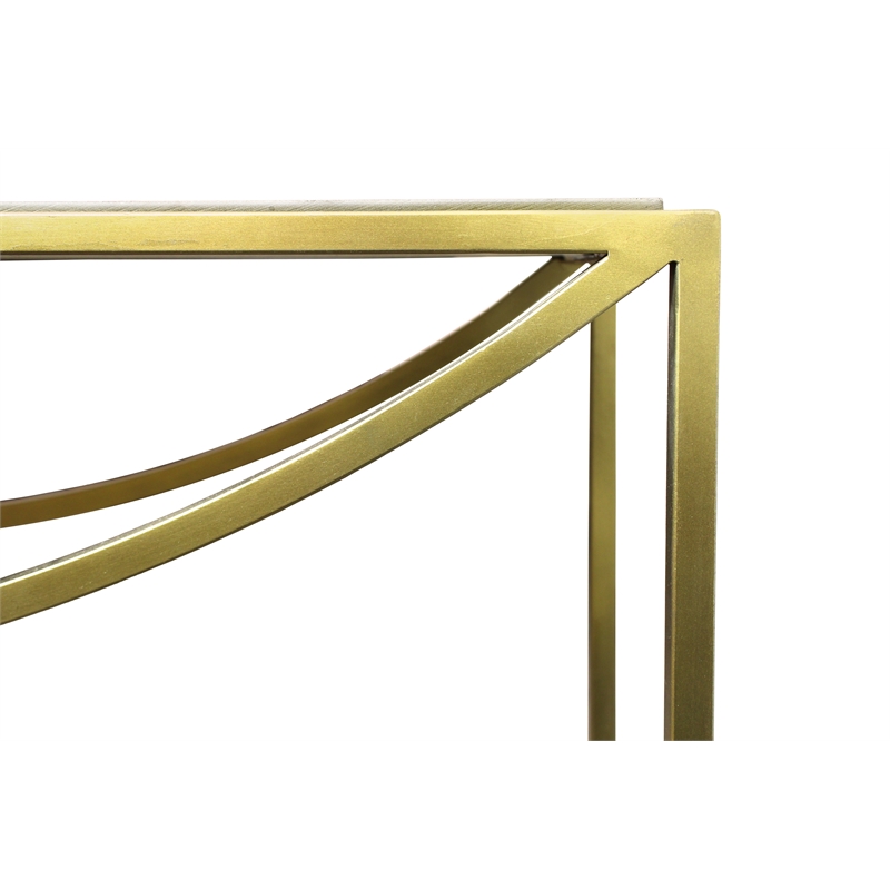 2-Piece Set Morgan Marble Console Table with Brass Finished Iron Base