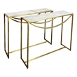 2-Piece Set Morgan Marble Console Table with Brass Finished Iron Base