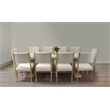 Benedict Extendable Dining Set with 10 Solid Wood Chairs in Ivory Boucle Fabric