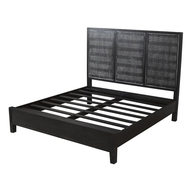 Sarah Eastern King Sized Solid Wood Bed in Antique Brown Finish