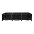 Samara 6-Door Recycled Pine Wood Sideboard with an Iron Base