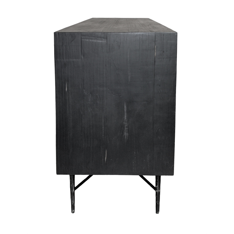 Samara 6-Door Recycled Pine Wood Sideboard with an Iron Base