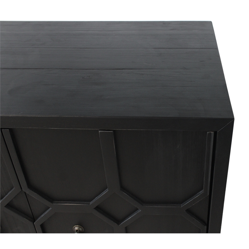 Samara 6-Door Recycled Pine Wood Sideboard with an Iron Base