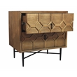 Samara 2-Drawer Recycled Pine Wood Nightstand in Natural Finish