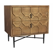 Samara 2-Drawer Recycled Pine Wood Nightstand in Natural Finish