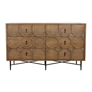 Samara 6 - Drawer Recycled Pine Wood Chest in Natural Finish