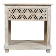 Manny 1-Drawer Solid Wood Nightstand in a Distressed White Finish