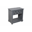 Manny 1-Drawer Solid Wood Nightstand With Metal Glides in Gray Finish