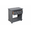 Manny 1-Drawer Solid Wood Nightstand With Metal Glides in Gray Finish