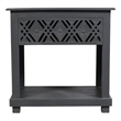 Manny 1-Drawer Solid Wood Nightstand With Metal Glides in Gray Finish