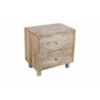 Cory 2-Drawer Solid Wood Nightstand With Metal Glides in Natural Finish