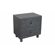 Cory 2-Drawer Solid Wood Nightstand With Metal Glides in Gray Finish
