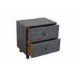 Cory 2-Drawer Solid Wood Nightstand With Metal Glides in Gray Finish