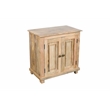 Jenna 2-Door Solid Wood Nightstand With Storage Shelf in Natural Finish