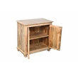 Jenna 2-Door Solid Wood Nightstand With Storage Shelf in Natural Finish