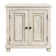 Jenna 2-Door Solid Wood Nightstand in a Distressed White Finish