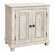 Jenna 2-Door Solid Wood Nightstand in a Distressed White Finish