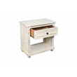 Jenna 1-Drawer Solid Wood Nightstand in a Distressed White Finish