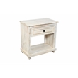 Jenna 1-Drawer Solid Wood Nightstand in a Distressed White Finish