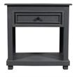 Jenna 1-Drawer Solid Wood Nightstand With Shelf in a Gray Finish