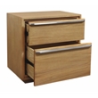 Sarasota 2-Drawer Oak Wood Nightstand with Metal Handles in Natural Finish