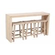 Montez 4-Piece Solid Wood Bar Table and Stools Set in Brushed White Finish