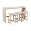 Montez 4-Piece Solid Wood Bar Table and Stools Set in Brushed White Finish