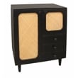 Lavaca Solid Wood and Cane 3-Drawer 2-Door Sideboard in Brown