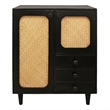 Lavaca Solid Wood and Cane 3-Drawer 2-Door Sideboard in Brown