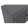 Waverly 2 Door Solid Wood Accent Cabinet with Hand-Carved Doors in Gray