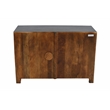 Waverly 2 Door Solid Wood Accent Cabinet with Hand-Carved Doors in Gray