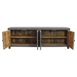 Waverly Solid Wood Media Cabinet with 4 Doors and Gray Finish