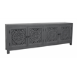Waverly Solid Wood Media Cabinet with 4 Doors and Gray Finish