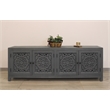 Waverly Solid Wood Media Cabinet with 4 Doors and Gray Finish