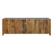 Waverly Solid Wood Media Cabinet with 4 Doors and Gray Finish