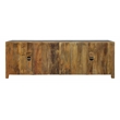 Waverly Solid Wood Media Cabinet with 4 Doors and Gray Finish