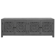 Waverly Solid Wood Media Cabinet with 4 Doors and Gray Finish