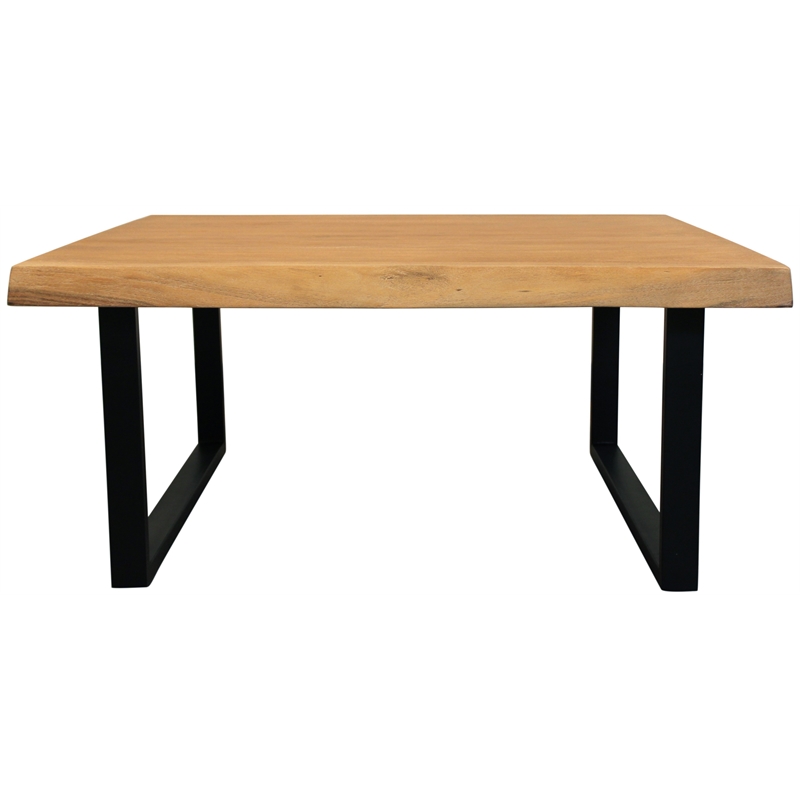 Sycamore Solid Wood Live Edge Square Coffee Table in Natural