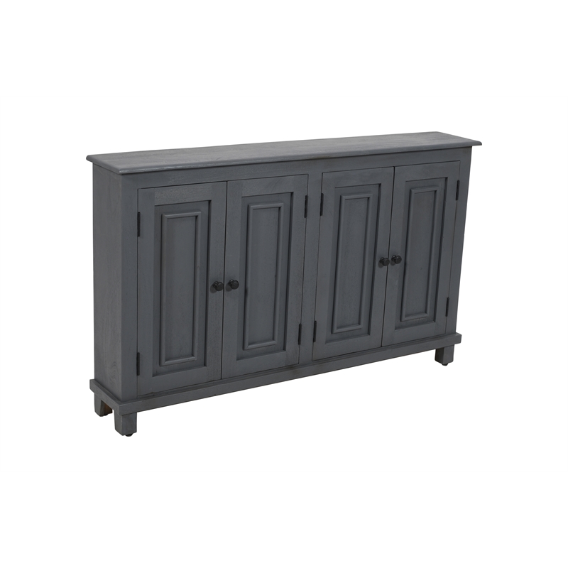Jenna 4-Door Solid Wood Sideboard with 2 Shelves in a Gray Finish