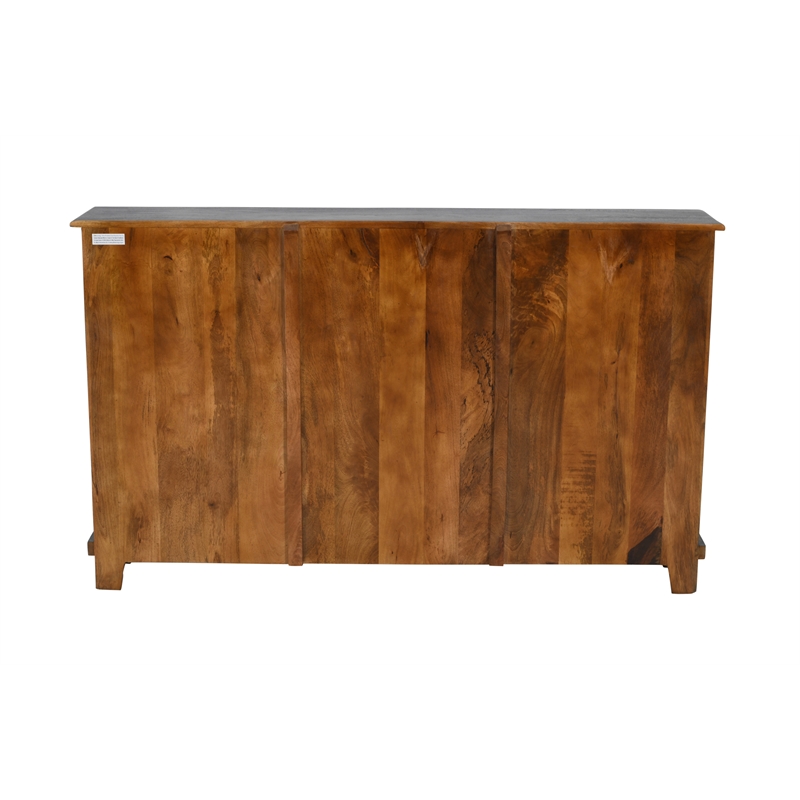 Jenna 4-Door Solid Wood Sideboard with 2 Shelves in a Gray Finish