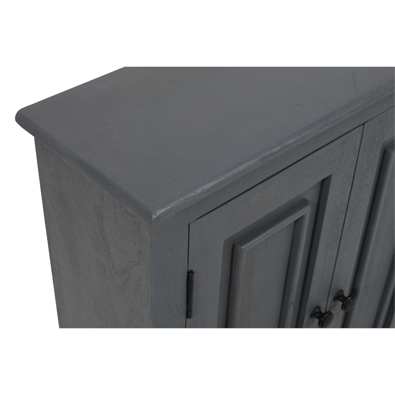 Jenna 4-Door Solid Wood Sideboard with 2 Shelves in a Gray Finish