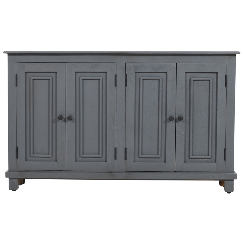 Jenna 4-Door Solid Wood Sideboard with 2 Shelves in a Gray Finish