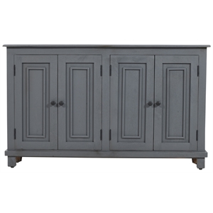 Jenna 4-Door Solid Wood Sideboard with 2 Shelves in a Gray Finish